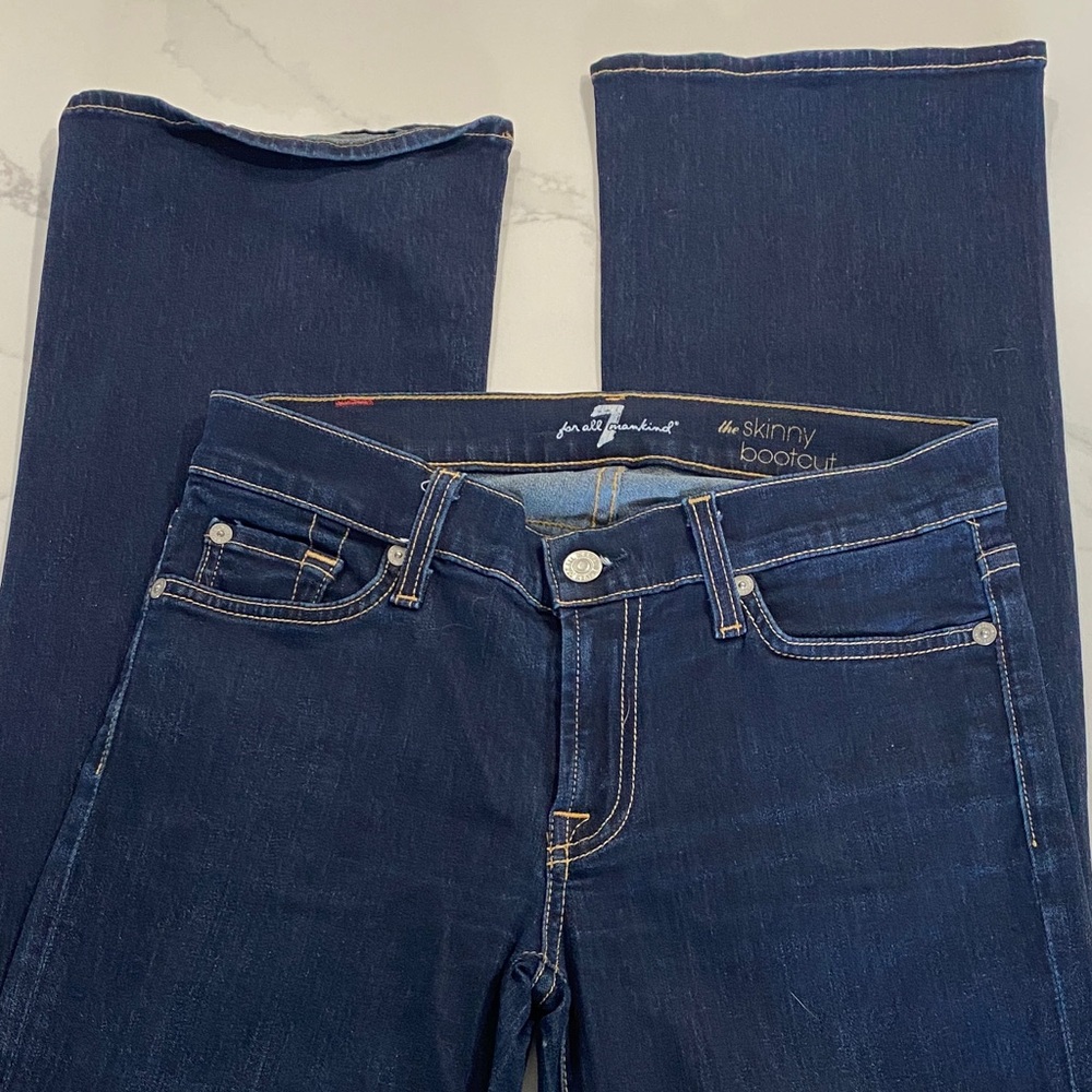 7 For All Mankind Dark Blue Boot Cut Jeans